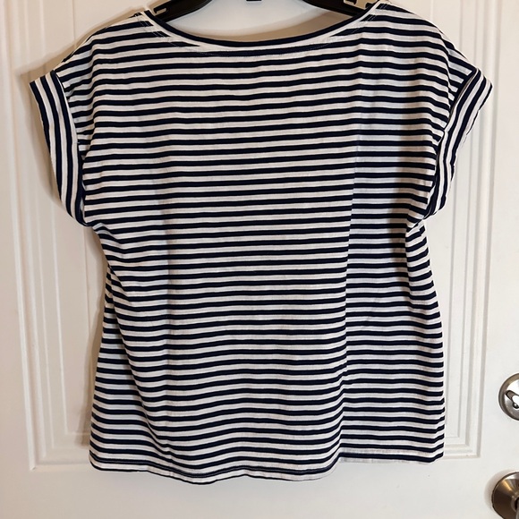 Garnet Hill Weekender Cropped Boxy Striped Short Sleeve T Shirt XS - Picture 11 of 14